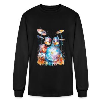 Drums - Men's Long Sleeve T-Shirt - black - Front