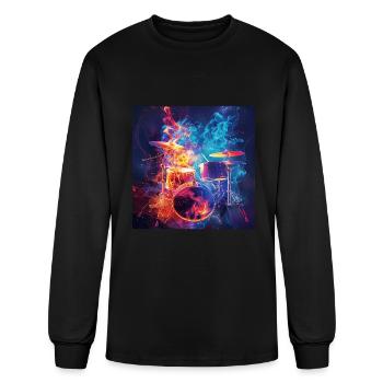 Drums - Men's Long Sleeve T-Shirt - black - Front