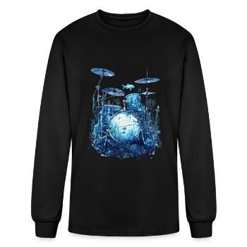 Drums - Men's Long Sleeve T-Shirt - black - Front