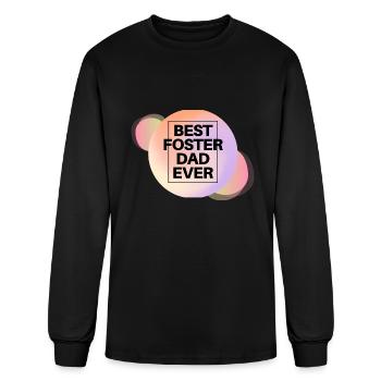 Father's Day Best Foster Dad Ever Daddy Foster - Men's Long Sleeve T-Shirt - black - Front