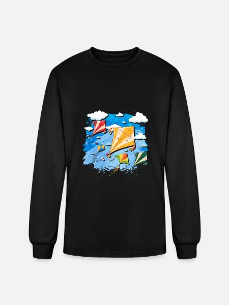 Kite Flying - Men's Long Sleeve T-Shirt - black