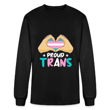 Proud Trans - Men's Long Sleeve T-Shirt - black - Front