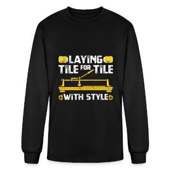 Tile Floor Installation Flooring Installer - Men's Long Sleeve T-Shirt - black - Front