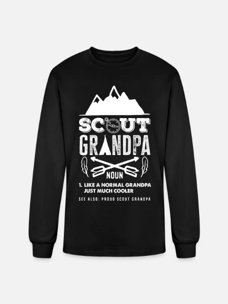 Proud Scout Grandpa Grandfather Scouting - Men's Long Sleeve T-Shirt - black