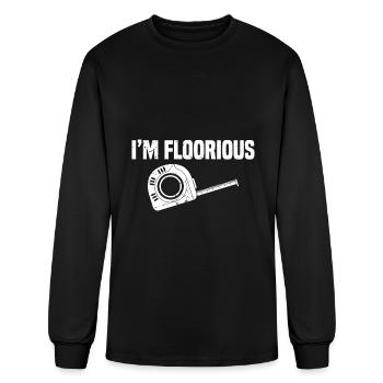 Tile Installer Pun Flooring Installation - Men's Long Sleeve T-Shirt - black - Front
