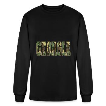 Soldier State of Georgia Military Camo - Men's Long Sleeve T-Shirt - black - Front