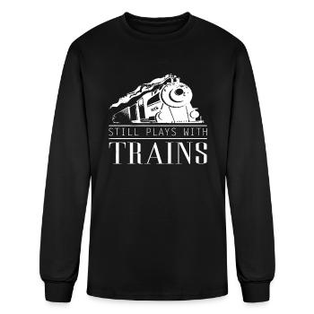 Play With Trains - Men's Long Sleeve T-Shirt - black - Front