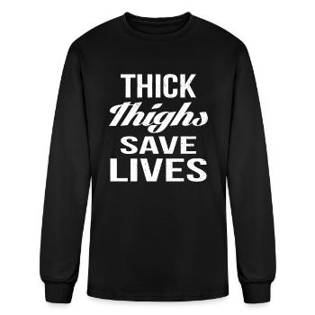 Thick Thighs - Men's Long Sleeve T-Shirt - black - Front