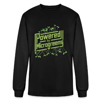 Powered By Microgreens - Men's Long Sleeve T-Shirt - black - Front