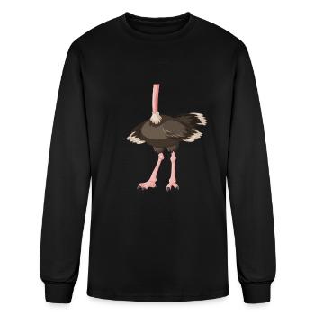 Ostrich Costume Cute Boys Girls Flightless Bird - Men's Long Sleeve T-Shirt - black - Front