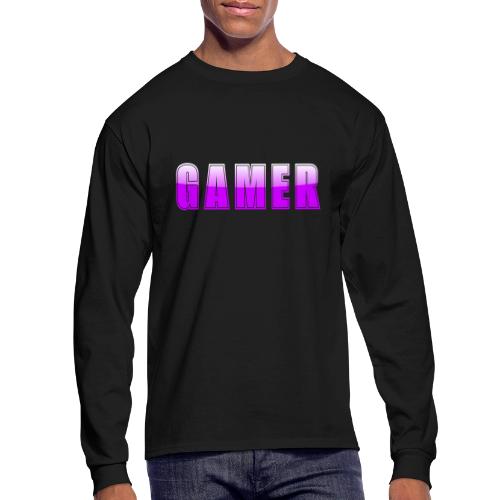 Gamer Purple Glossy Collegiate Design - Men's Long Sleeve T-Shirt