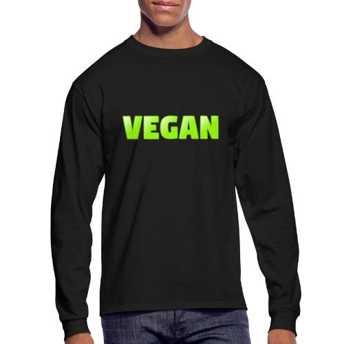 Vegan Bold Green Typography Design - Men's Long Sleeve T-Shirt