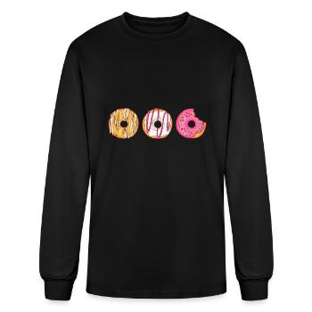 Donuts Bakery Cookie Candy Bonbons Gâteau Confiserie - T-shirt à manches longues Homme - noir - Devant