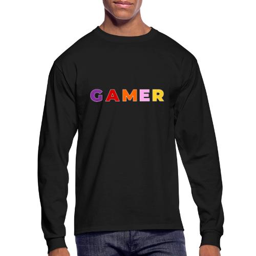 Multicolor GAMER Typography Design - Men's Long Sleeve T-Shirt