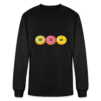 Donuts Bakery Cookie Candy Bonbons Gâteau Confiserie - T-shirt à manches longues Homme - noir - Devant