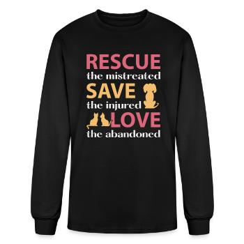 Animal Rescue | Rescue the Mistreated - Men's Long Sleeve T-Shirt - black - Front