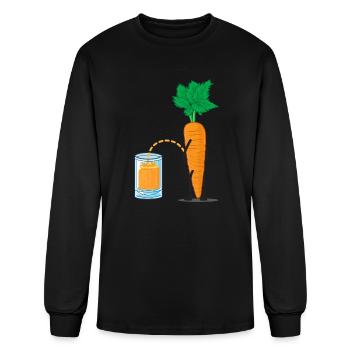 Funny Carrot Carrot Juice - Men's Long Sleeve T-Shirt - black - Front