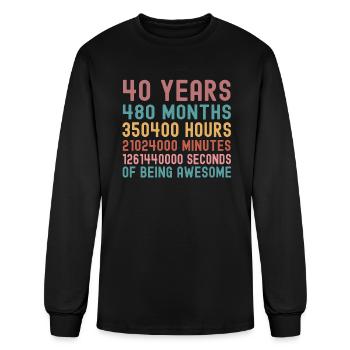 40 years old birthday - Men's Long Sleeve T-Shirt - black - Front