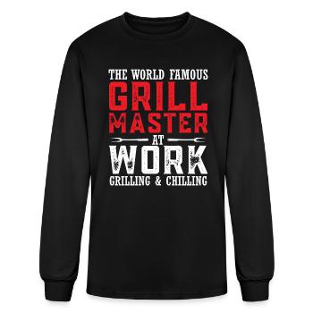 Steak Grilling Smoking BBQ Smoked - Men's Long Sleeve T-Shirt - black - Front