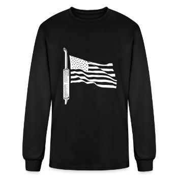 Patriotic Trucker Usa Patriot - Men's Long Sleeve T-Shirt - black - Front