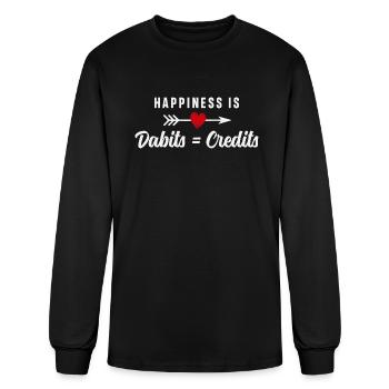 Accountant Funny Debits Equals Credits CPA - Men's Long Sleeve T-Shirt - black - Front