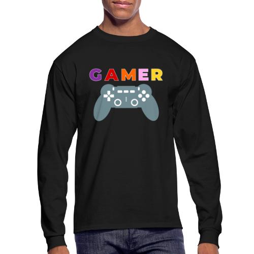 Colorful Gamer Controller Graphic - Men's Long Sleeve T-Shirt