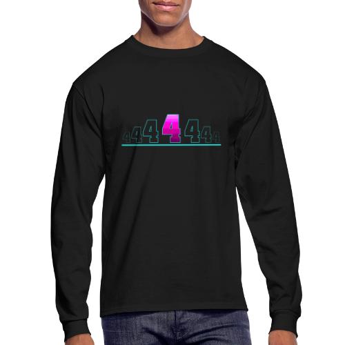 Number 4 in Magenta: Varsity Font - Men's Long Sleeve T-Shirt
