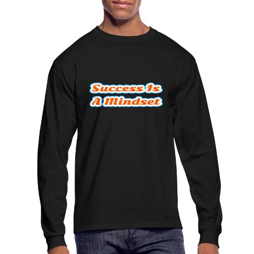 Success Is a Mindset — Motivational Glow Script - Men's Long Sleeve T-Shirt