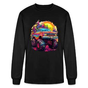 Monster Truck Psychedelic - Men's Long Sleeve T-Shirt - black - Front