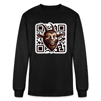 Qr Code Goat: Scan for Baaa-mazing Content! - Men's Long Sleeve T-Shirt - black - Front
