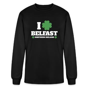 I Love Irish Belfast - Men's Long Sleeve T-Shirt - black - Front