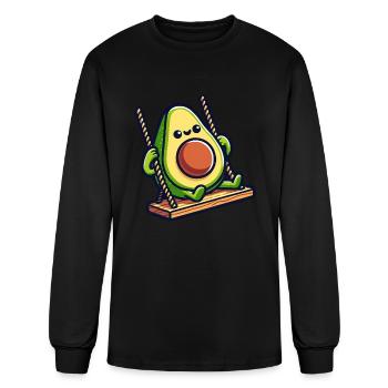 Avocat sur une balançoire - T-shirt à manches longues Homme - noir - Devant
