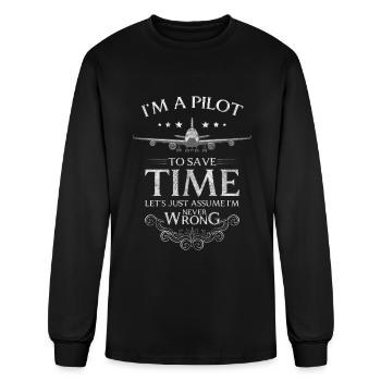 Pilot Aviator Glider Pilots - Men's Long Sleeve T-Shirt - black - Front