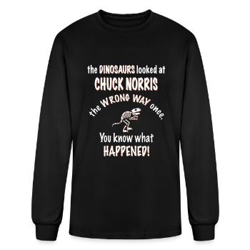 Dinosaurs looked at Chuck Norris wrong way once - Men's Long Sleeve T-Shirt - black - Front