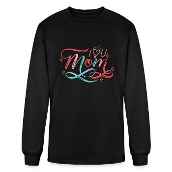 I Love My Mom, mother's day - Men's Long Sleeve T-Shirt - black - Front