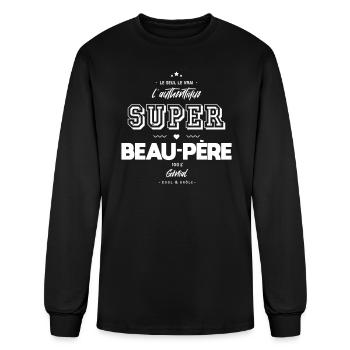 L authentique super beau père génial - Men's Long Sleeve T-Shirt - black - Front