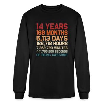 14 Years of Being Awesome Vintage 14th Birthday - Men's Long Sleeve T-Shirt - black - Front