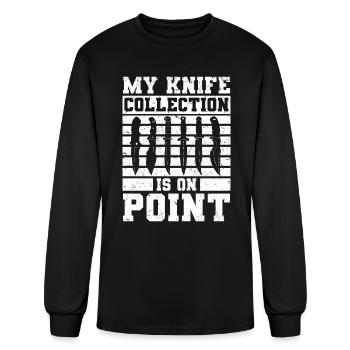 knife collector - Men's Long Sleeve T-Shirt - black - Front