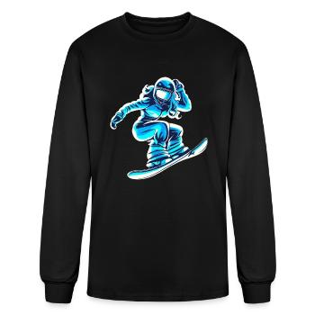 snowboarder blue white women - Men's Long Sleeve T-Shirt - black - Front