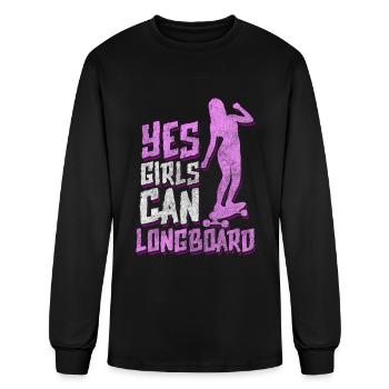 Longboarding Sport Freestyle - Men's Long Sleeve T-Shirt - black - Front