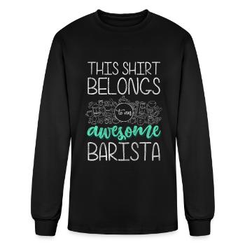 Bartender Portafilter Coffee Shop - Men's Long Sleeve T-Shirt - black - Front