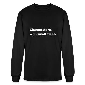 Change starts with small steps - Men's Long Sleeve T-Shirt - black - Front