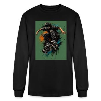Urban Skate Splash Art - Men's Long Sleeve T-Shirt - black - Front