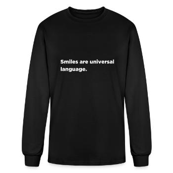 Smiles are universal language - Men's Long Sleeve T-Shirt - black - Front