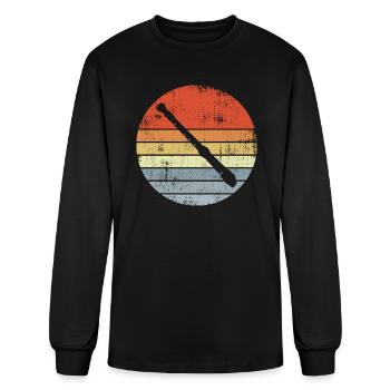 Vintage Flute Drawing - Men's Long Sleeve T-Shirt - black - Front
