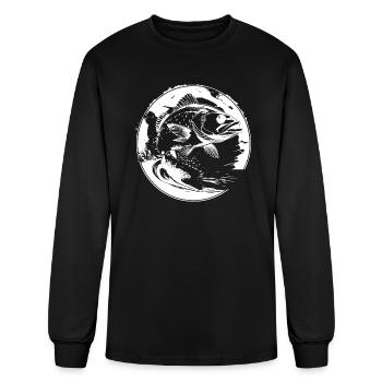 Fish Graphic - Men's Long Sleeve T-Shirt - black - Front