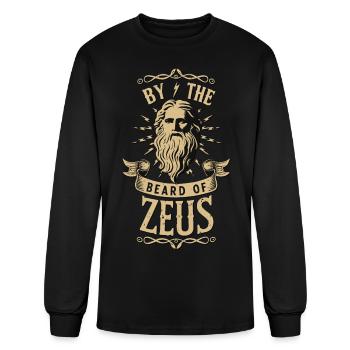By The Beard of Zeus Funny History - Men's Long Sleeve T-Shirt - black - Front