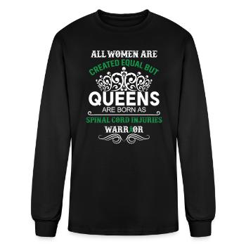 Queens- Spinal Cord Injuries Awareness Ribbon - Men's Long Sleeve T-Shirt - black - Front