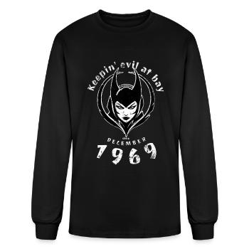 55th birthday Keepin evil at bay since 12/1969 - Men's Long Sleeve T-Shirt - black - Front