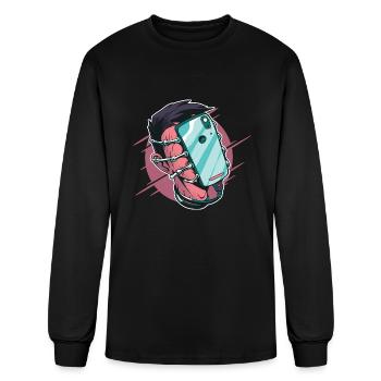 Face Phone Hugger - Men's Long Sleeve T-Shirt - black - Front